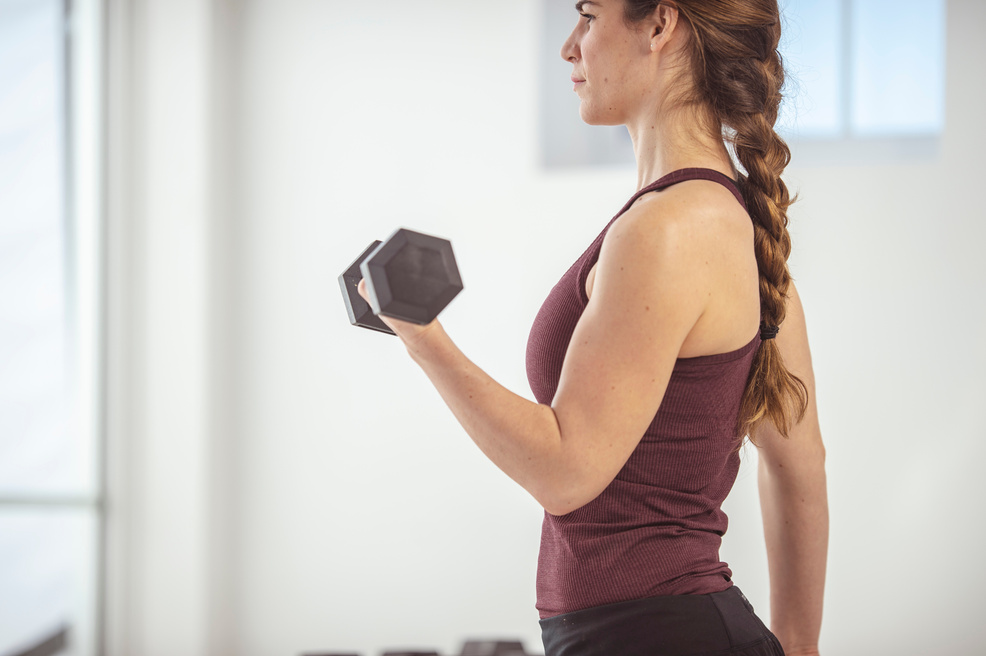 Woman lifting weights